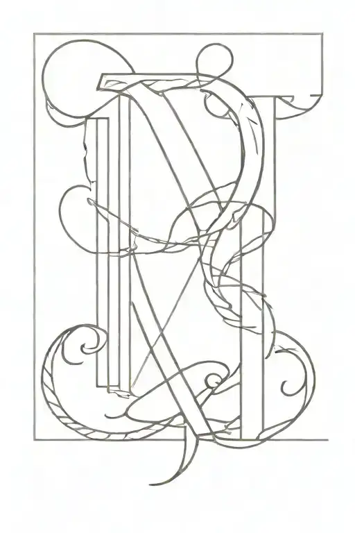 interlinked letters CBJS tattoo design idea