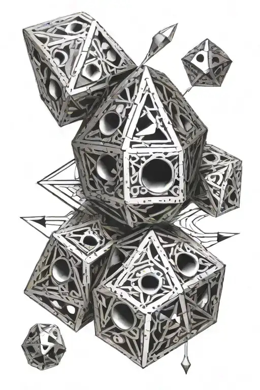 icosahedron dice tattoo design idea