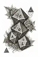 icosahedron dice tattoo design idea