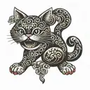 maneki neko on neck tattoo tattoo design idea