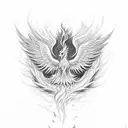 A phoenix rising from the ashes, surrounded by delicate smoke tendrils tattoo design idea