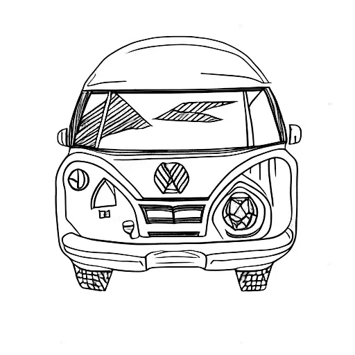 camper van, earth and plane window as separate elements  tattoo design idea