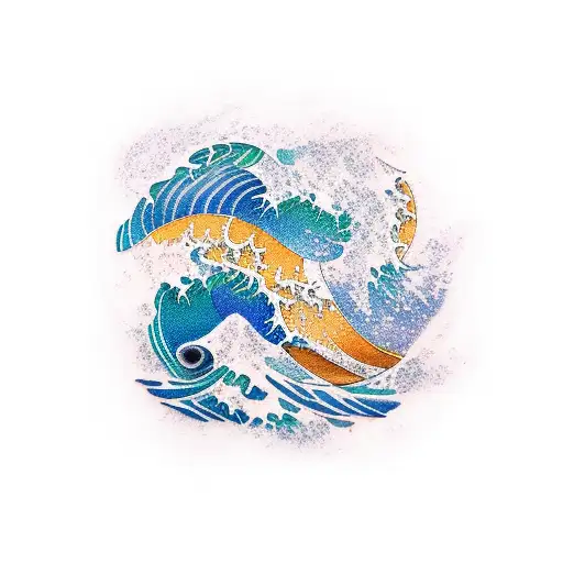 Ocean Wave tattoo design idea