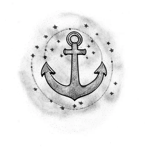 Rocna band Sea anchor classic tattoo idea | TattoosAI