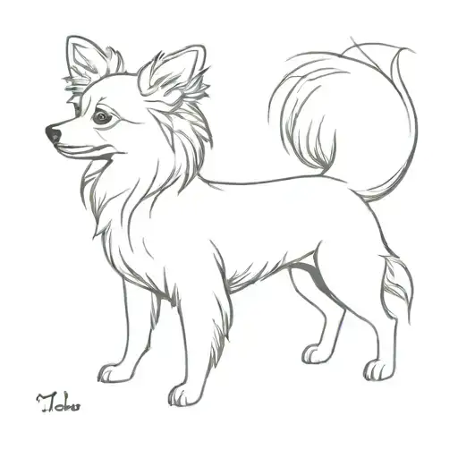 a papillon dog who has been with me for 17 years tattoo design idea