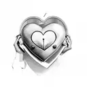 heart holding a suitcase tattoo design idea