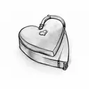 heart holding a suitcase tattoo design idea