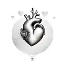 heart holding a suitcase tattoo design idea