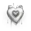 heart holding a suitcase tattoo design idea