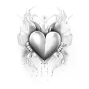 heart holding a suitcase  tattoo design idea