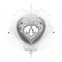 heart holding a suitcase  tattoo design idea