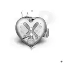 heart holding a suitcase  tattoo design idea