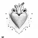 heart holding a suitcase  tattoo design idea