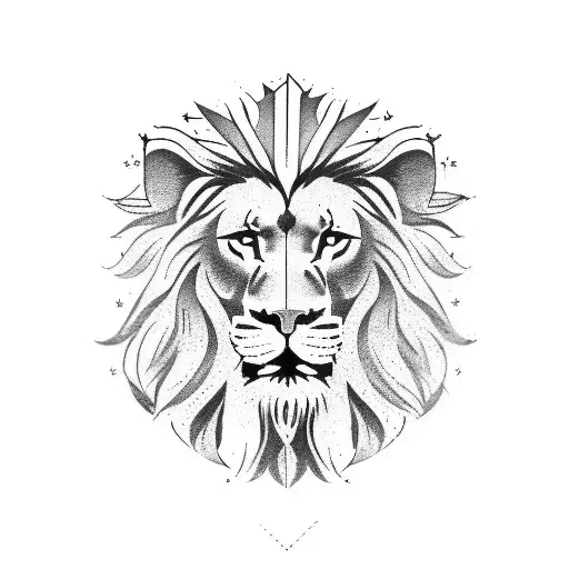 Dutch lion with us flag tattoo design idea