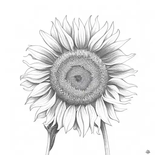 sunflower with somber feel and include the text 19 jan.  tattoo design idea