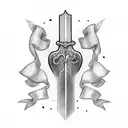 sword going through heart tattoo design idea