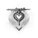 sword going through heart tattoo design idea