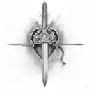 sword going through heart tattoo design idea