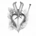 sword going through heart tattoo design idea