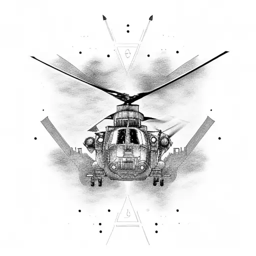 Helicopter Silhouette' Temporary Tattoos (TO018398)