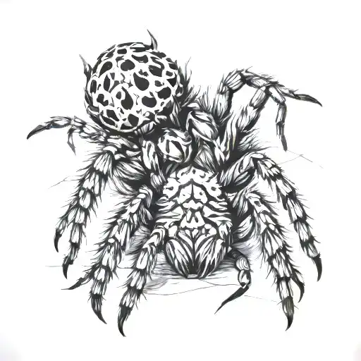 wolf spider and wolf spider babies tattoo design idea