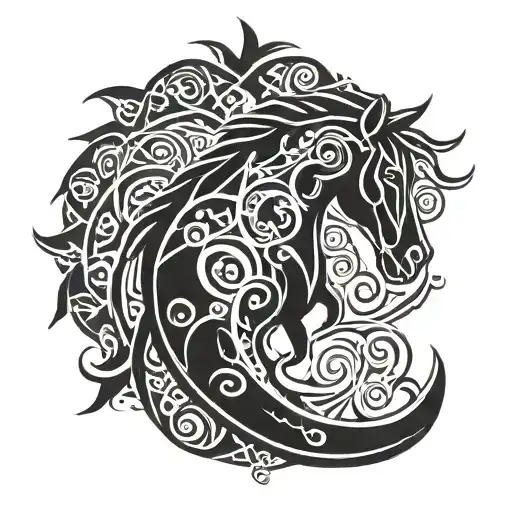 horse shoe tattoo design idea