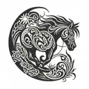 horse shoe tattoo design idea