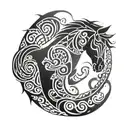 horse shoe tattoo design idea