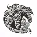 horse shoe tattoo design idea