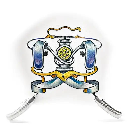 stethoscope finished  in a computer mouse tattoo design idea