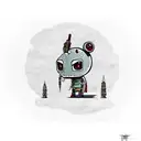 gir from invader zim in samurai uniform tattoo design idea