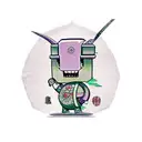 gir from invader zim in samurai uniform tattoo design idea