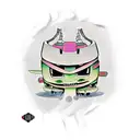 gir from invader zim in samurai uniform tattoo design idea
