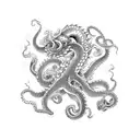 Dragon fighting an octopus tattoo design idea