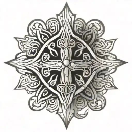 ethiopian cross made tattoo design idea