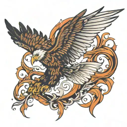 swooping eagle wings tattoo design idea