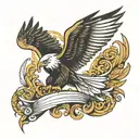 swooping eagle wings tattoo design idea