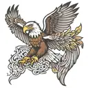 swooping eagle wings tattoo design idea