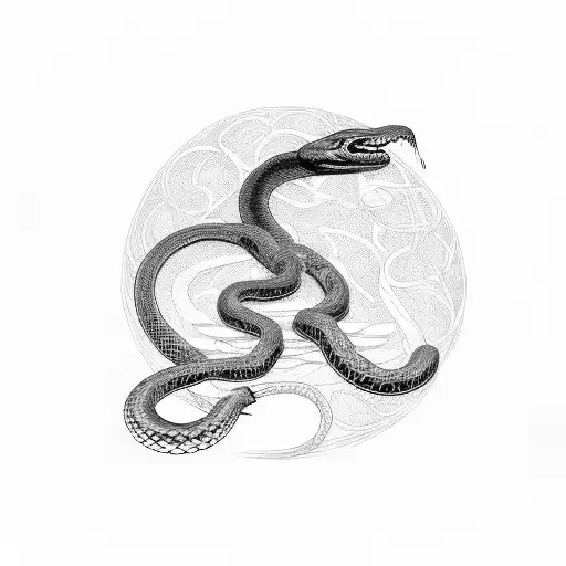 Snake eating it's own tail, infinity shape tattoo design idea