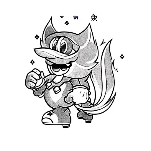 firefox super Mario tattoo design idea