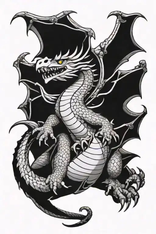 Kirby riding a dragon flying tattoo design idea