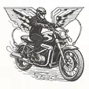 Incorporate a sleek electric vehicle design into a futuristic MKR logo tattoo design idea