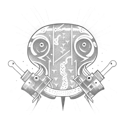 skate guns tattoo design idea