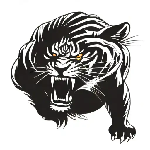 angry tiger with muscles  tattoo design idea