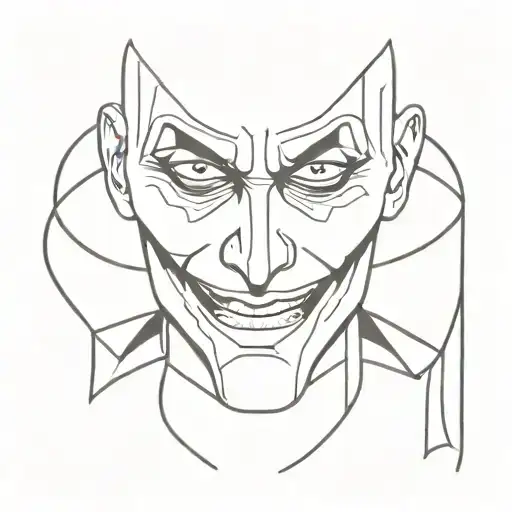 black and white line joker only for decal tattoo design idea