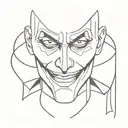 black and white line joker only for decal tattoo design idea