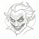 black and white line joker only for decal tattoo design idea