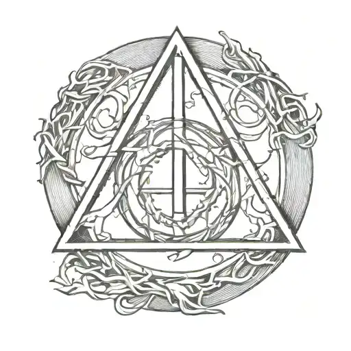 deathly Hallows symbol intertwined tattoo design idea