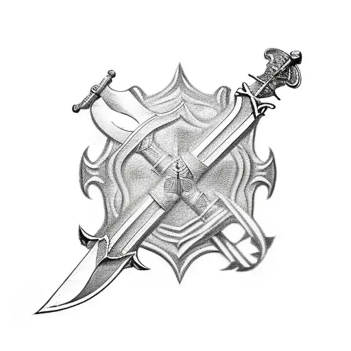 3 swords which represent my father, my mother and my brother. My father is a former firefighter, my mother is a refined  tattoo design idea