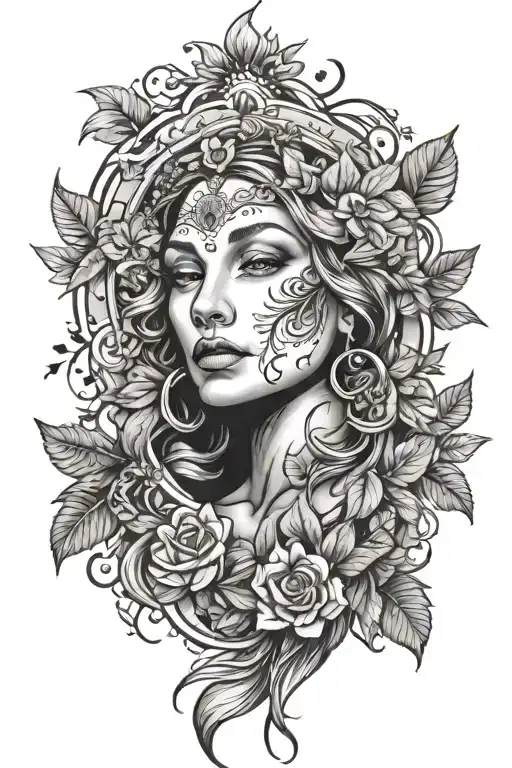  bohemian Mother Nature sunshine   tattoo design idea